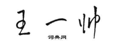 駱恆光王一帥草書個性簽名怎么寫