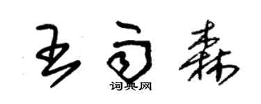 朱錫榮王雨森草書個性簽名怎么寫