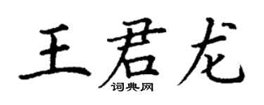 丁謙王君龍楷書個性簽名怎么寫