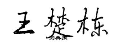曾慶福王楚棟行書個性簽名怎么寫