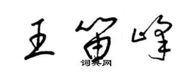 梁錦英王笛峰草書個性簽名怎么寫