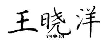 丁謙王曉洋楷書個性簽名怎么寫