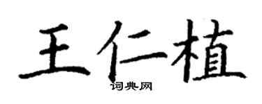 丁謙王仁植楷書個性簽名怎么寫