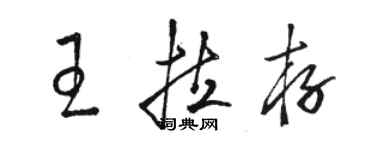 駱恆光王拉存草書個性簽名怎么寫