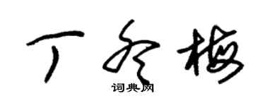 朱錫榮丁冬梅草書個性簽名怎么寫