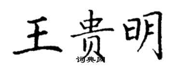 丁謙王貴明楷書個性簽名怎么寫