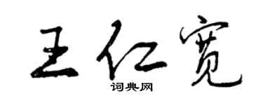 曾慶福王仁寬行書個性簽名怎么寫