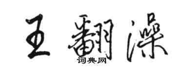 駱恆光王翻澡行書個性簽名怎么寫