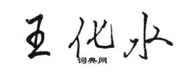 駱恆光王化水行書個性簽名怎么寫