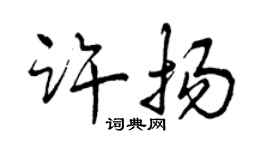 曾慶福許揚行書個性簽名怎么寫