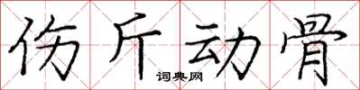 龐中華傷斤動骨楷書怎么寫