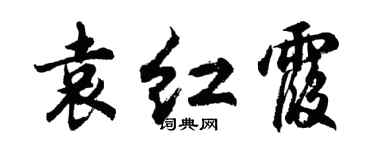 胡問遂袁紅霞行書個性簽名怎么寫