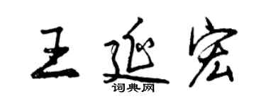 曾慶福王延宏行書個性簽名怎么寫