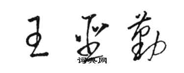 駱恆光王聖勤草書個性簽名怎么寫