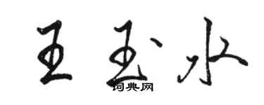 駱恆光王玉水行書個性簽名怎么寫