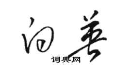 駱恆光白英草書個性簽名怎么寫