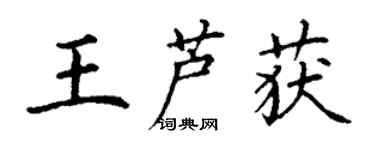 丁謙王蘆獲楷書個性簽名怎么寫