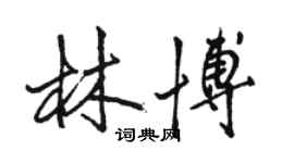 駱恆光林博行書個性簽名怎么寫