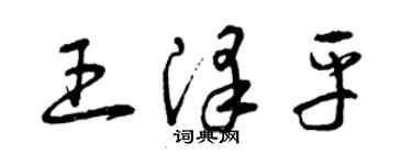 曾慶福王澤平草書個性簽名怎么寫