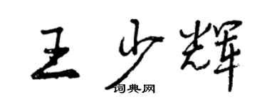 曾慶福王少輝行書個性簽名怎么寫