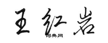駱恆光王紅岩行書個性簽名怎么寫