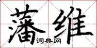 丁謙藩維楷書怎么寫