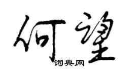 曾慶福何望行書個性簽名怎么寫