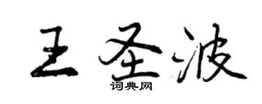 曾慶福王聖波行書個性簽名怎么寫