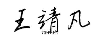 王正良王靖凡行書個性簽名怎么寫