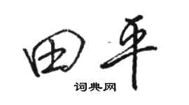 駱恆光田平行書個性簽名怎么寫