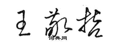 駱恆光王敬哲草書個性簽名怎么寫