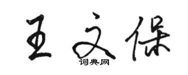 駱恆光王文保行書個性簽名怎么寫