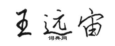 駱恆光王遠宙行書個性簽名怎么寫