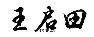 胡問遂王啟田行書個性簽名怎么寫