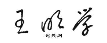 駱恆光王明學草書個性簽名怎么寫