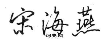 駱恆光宋海燕行書個性簽名怎么寫