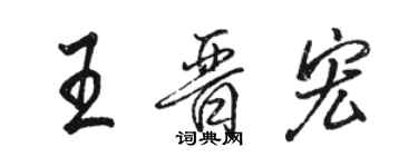 駱恆光王晉宏行書個性簽名怎么寫