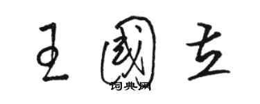 駱恆光王國立草書個性簽名怎么寫