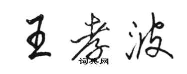 駱恆光王孝波行書個性簽名怎么寫