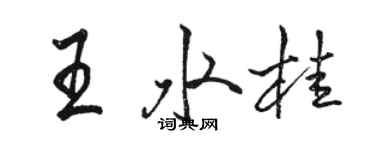 駱恆光王水桂行書個性簽名怎么寫