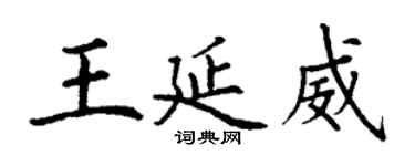 丁謙王延威楷書個性簽名怎么寫