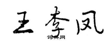 曾慶福王李鳳行書個性簽名怎么寫
