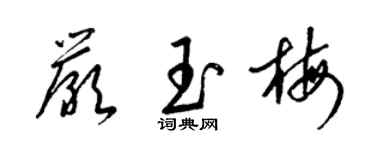 梁錦英嚴玉梅草書個性簽名怎么寫