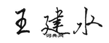 駱恆光王建水行書個性簽名怎么寫