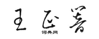 駱恆光王正響草書個性簽名怎么寫