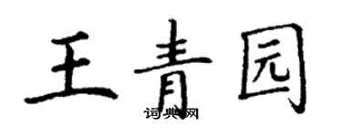 丁謙王青園楷書個性簽名怎么寫