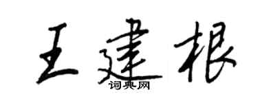 王正良王建根行書個性簽名怎么寫