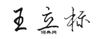 駱恆光王立標行書個性簽名怎么寫