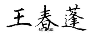 丁謙王春蓬楷書個性簽名怎么寫