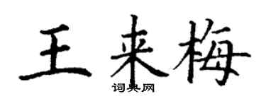丁謙王來梅楷書個性簽名怎么寫